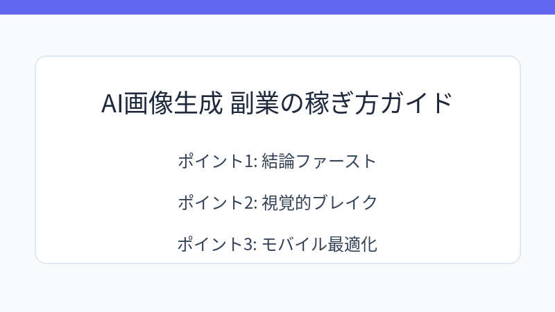 AI画像生成 副業の稼ぎ方ガイド