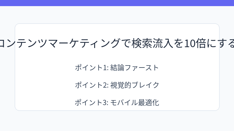 AI×コンテンツマーケティングで検索流入を10倍にする戦略